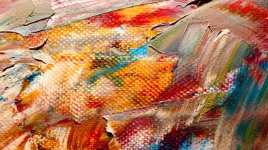  Renk dokusu. Tuvale elle çizilmiş yağlı boya resim. Soyut sanat geçmişi. Modern, çağdaş sanat. Renkli tuval. Duvar dekoru arkaplanı