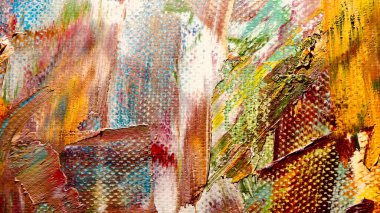  Renk dokusu. Tuvale elle çizilmiş yağlı boya resim. Soyut sanat geçmişi. Modern, çağdaş sanat. Renkli tuval. Duvar dekoru arkaplanı