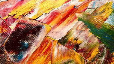  Renk dokusu. Tuvale elle çizilmiş yağlı boya resim. Soyut sanat geçmişi. Modern, çağdaş sanat. Renkli tuval. Duvar dekoru arkaplanı