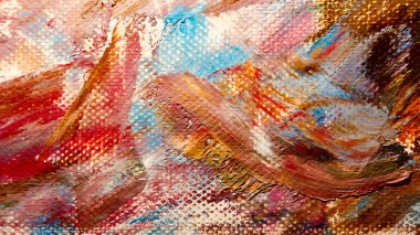  Renk dokusu. Tuvale elle çizilmiş yağlı boya resim. Soyut sanat geçmişi. Modern, çağdaş sanat. Renkli tuval. Duvar dekoru arkaplanı
