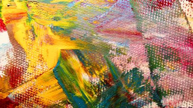  Renk dokusu. Tuvale elle çizilmiş yağlı boya resim. Soyut sanat geçmişi. Modern, çağdaş sanat. Renkli tuval. Duvar dekoru arkaplanı