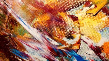  Renk dokusu. Tuvale elle çizilmiş yağlı boya resim. Soyut sanat geçmişi. Modern, çağdaş sanat. Renkli tuval. Duvar dekoru arkaplanı