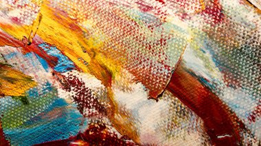  Renk dokusu. Tuvale elle çizilmiş yağlı boya resim. Soyut sanat geçmişi. Modern, çağdaş sanat. Renkli tuval. Duvar dekoru arkaplanı