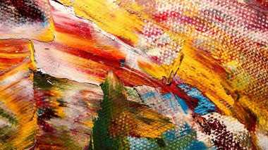  Renk dokusu. Tuvale elle çizilmiş yağlı boya resim. Soyut sanat geçmişi. Modern, çağdaş sanat. Renkli tuval. Duvar dekoru arkaplanı
