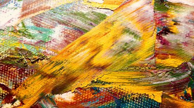  Renk dokusu. Tuvale elle çizilmiş yağlı boya resim. Soyut sanat geçmişi. Modern, çağdaş sanat. Renkli tuval. Duvar dekoru arkaplanı