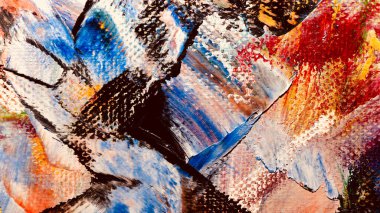  Renk dokusu. Tuvale elle çizilmiş yağlı boya resim. Soyut sanat geçmişi. Modern, çağdaş sanat. Renkli tuval. Duvar dekoru arkaplanı