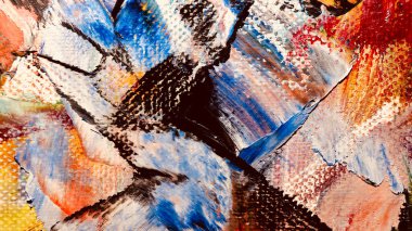  Renk dokusu. Tuvale elle çizilmiş yağlı boya resim. Soyut sanat geçmişi. Modern, çağdaş sanat. Renkli tuval. Duvar dekoru arkaplanı