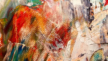 Renk dokusu. Tuvale elle çizilmiş yağlı boya resim. Soyut sanat geçmişi. Modern, çağdaş sanat. Renkli tuval. Duvar dekoru arkaplanı