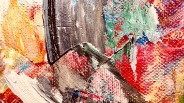 Renk dokusu. Tuvale elle çizilmiş yağlı boya resim. Soyut sanat geçmişi. Modern, çağdaş sanat. Renkli tuval. Duvar dekoru arkaplanı