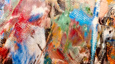  Renk dokusu. Tuvale elle çizilmiş yağlı boya resim. Soyut sanat geçmişi. Modern, çağdaş sanat. Renkli tuval. Duvar dekoru arkaplanı