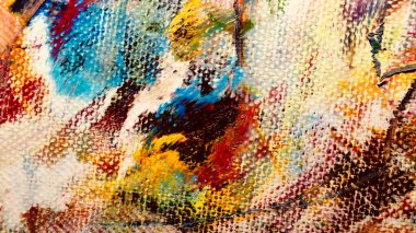  Renk dokusu. Tuvale elle çizilmiş yağlı boya resim. Soyut sanat geçmişi. Modern, çağdaş sanat. Renkli tuval. Duvar dekoru arkaplanı