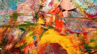  Renk dokusu. Tuvale elle çizilmiş yağlı boya resim. Soyut sanat geçmişi. Modern, çağdaş sanat. Renkli tuval. Duvar dekoru arkaplanı
