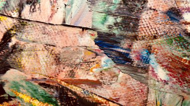  Renk dokusu. Tuvale elle çizilmiş yağlı boya resim. Soyut sanat geçmişi. Modern, çağdaş sanat. Renkli tuval. Duvar dekoru arkaplanı