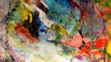  Renk dokusu. Tuvale elle çizilmiş yağlı boya resim. Soyut sanat geçmişi. Modern, çağdaş sanat. Renkli tuval. Duvar dekoru arkaplanı