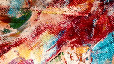  Renk dokusu. Tuvale elle çizilmiş yağlı boya resim. Soyut sanat geçmişi. Modern, çağdaş sanat. Renkli tuval. Duvar dekoru arkaplanı