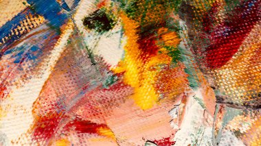  Renk dokusu. Tuvale elle çizilmiş yağlı boya resim. Soyut sanat geçmişi. Modern, çağdaş sanat. Renkli tuval. Duvar dekoru arkaplanı