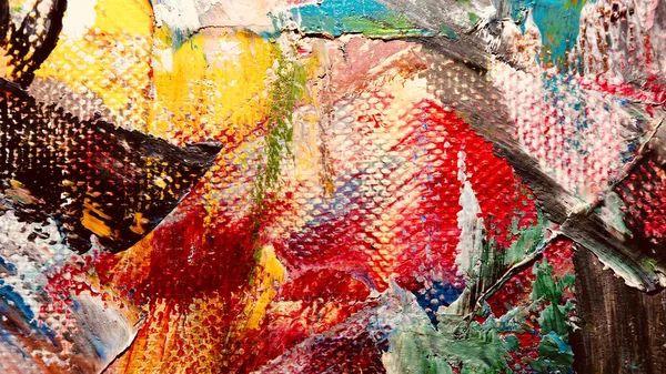 Renk Dokusu Tuvale Elle Çizilmiş Yağlı Boya Resim Soyut Sanat — Stok fotoğraf
