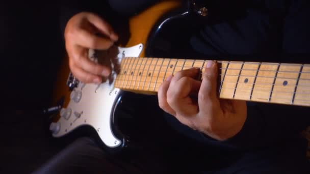 Musicien Jouant Guitare Studio — Video