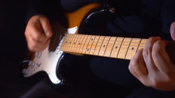 Musician Playing Guitar Studio — Stock Video