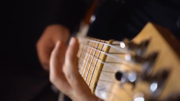 Musician Playing Guitar Studio — Stock Video