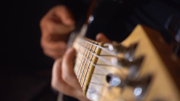 Musician Playing Guitar Studio — Stock Video