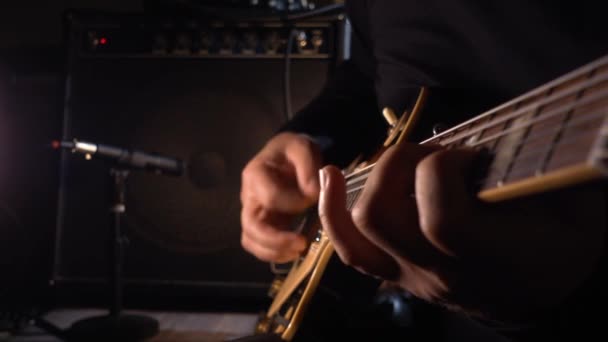 Musicien Jouant Guitare Studio — Video