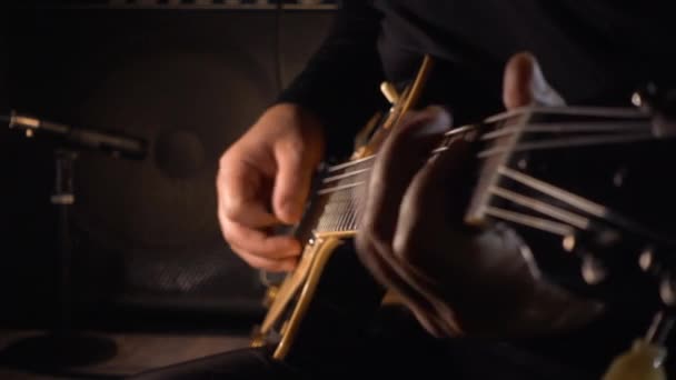 Musicien Jouant Guitare Studio — Video