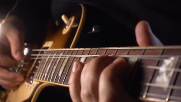 Musician Playing Guitar Studio — Stock Video