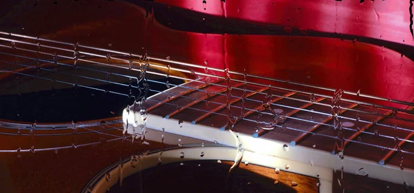 Guitar Glass Water Drops — Stock Photo, Image