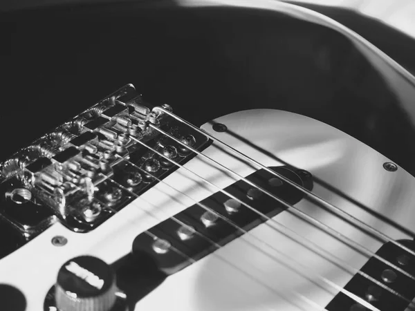 Guitarra Elétrica Fundo Escuro Espaço Cópia — Fotografia de Stock