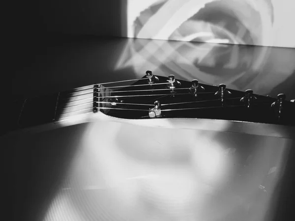 Guitarra Eléctrica Fondo Oscuro Espacio Copia — Foto de Stock