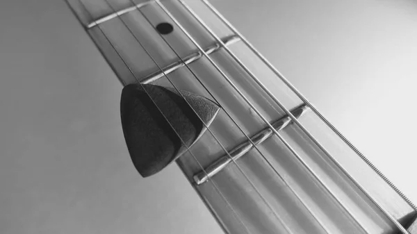 Guitarra Eléctrica Blanco Negro Espacio Copia —  Fotos de Stock