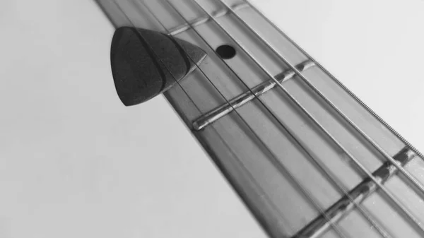Gitara Elektryczna Czarno Białym Przestrzeń Kopiowania — Zdjęcie stockowe