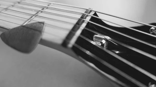 Guitarra Elétrica Preto Branco Espaço Cópia — Fotografia de Stock