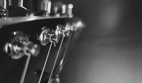 Guitarra Eléctrica Blanco Negro Espacio Copia — Foto de Stock