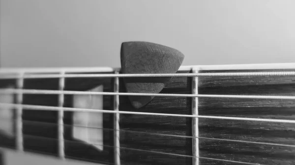 Guitarra Eléctrica Blanco Negro Espacio Copia — Foto de Stock