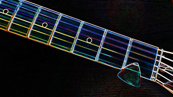ギターを閉めろ 暗い背景だ コピースペース — ストック写真