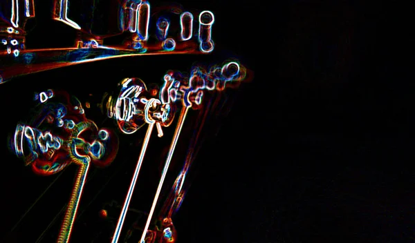 Guitar Closeup Dark Background Copy Space — Stock Photo, Image