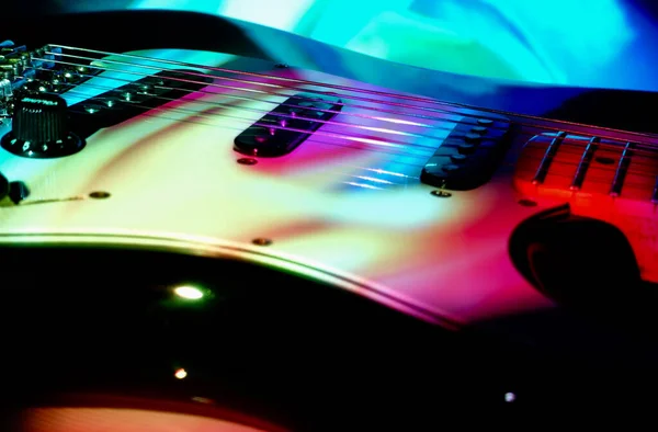 Electric Guitar Closeup Stage Light — Stock Photo, Image