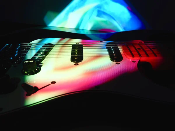 Elektrische Gitaar Closeup Het Podium Licht — Stockfoto