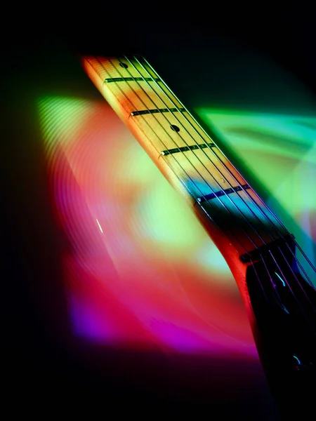 Gitara Elektryczna Zbliżenie Świetle Sceny — Zdjęcie stockowe