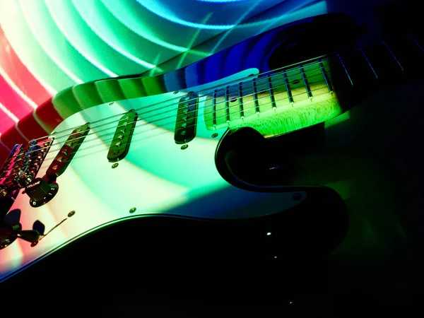 Electric Guitar Closeup Stag Light — Stock Photo, Image