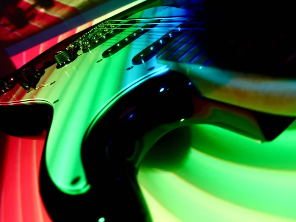Guitare Électrique Gros Plan Dans Lumière Cerf — Photo