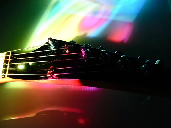 Електрична Гітара Крупним Планом Сценічному Світлі — стокове фото