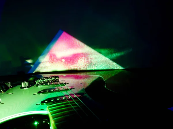 Guitarra Elétrica Closeup Luz Veado — Fotografia de Stock