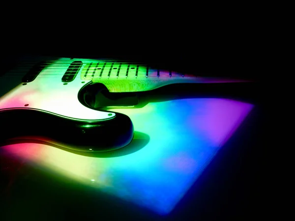 Guitarra Eléctrica Primer Plano Luz Del Ciervo — Foto de Stock