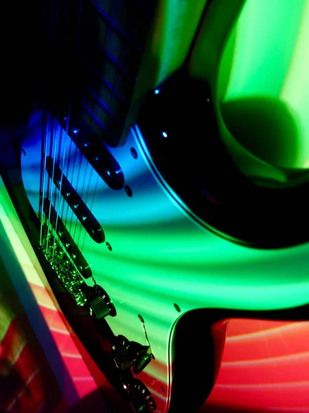 Guitarra Elétrica Closeup Luz Veado — Fotografia de Stock