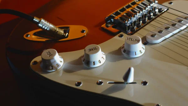 Guitarra Elétrica Closeup Copy Espaço — Fotografia de Stock