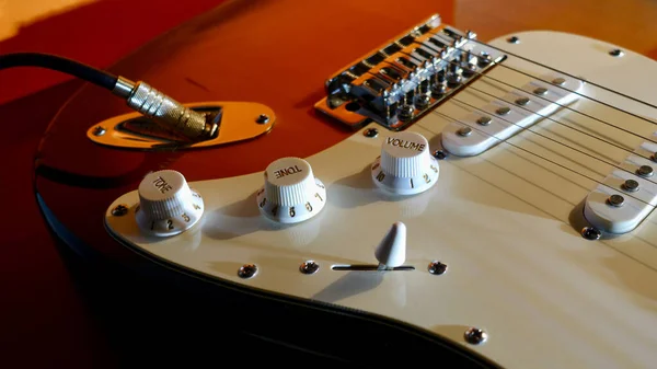 エレクトリックギターのクローズアップ Copy Space — ストック写真