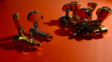 Gitar akort mandalları. Renk arkaplanı, Boşluğu kopyala